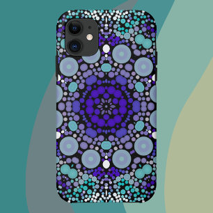 Dot Mandala Flower Purple Blue and White iPhone 11 Case