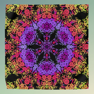 Dot Mandala Flower Purple Orange and Yellow Bandana