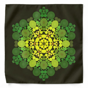 Dot Mandala Flower Yellow and Green Bandana