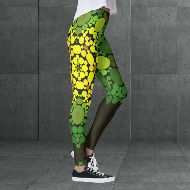 Dot Mandala Flower Yellow and Green Leggings (Creator Uploaded)