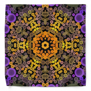 Dot Mandala Flower Yellow and Purple Bandana