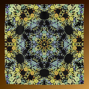Dot Mandala Flower Yellow Blue and Grey Bandana