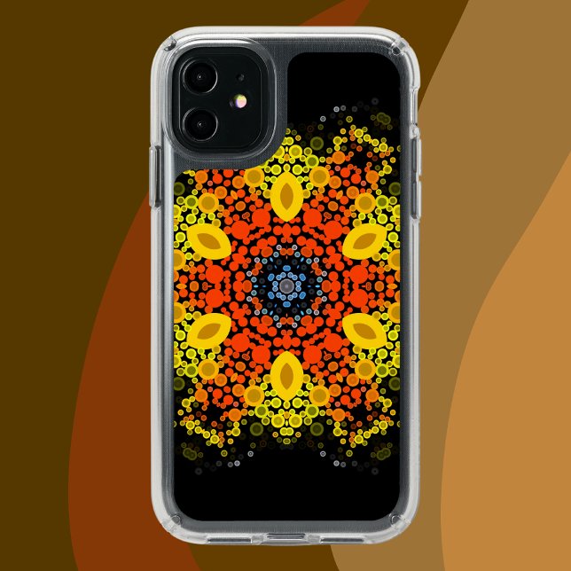 Dot Mandala Flower Yellow Orange and Blue Speck iPhone 11 Case (Creator Uploaded)