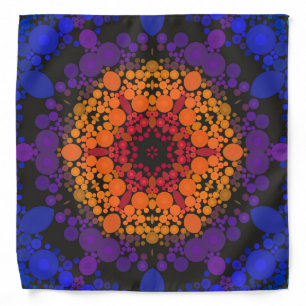 Dot Mandala Flower Yellow Purple and Blue Bandana