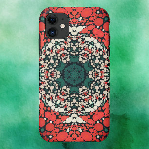 Dot Mandala Red White Blue and Green iPhone 11 Case