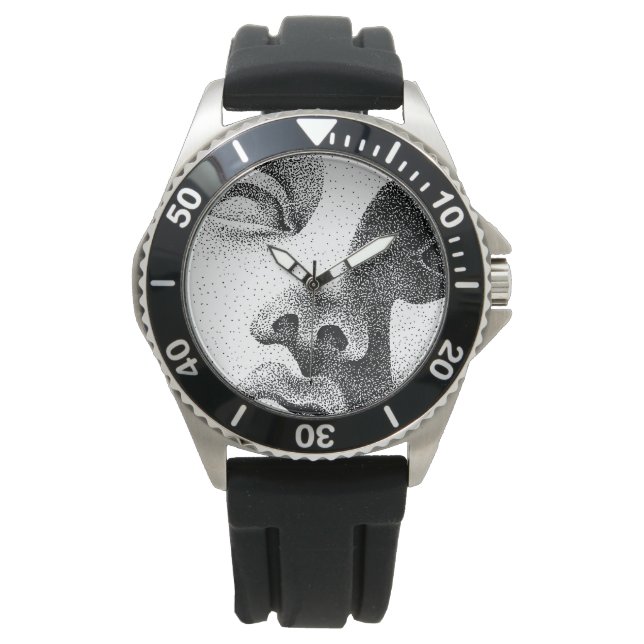 Dot Matrix Art: Classical Marble Face Watch (Front)