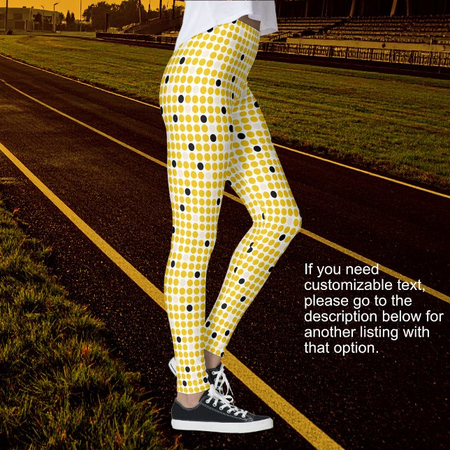 Dot Matrix - Yellow Cream Black - NO TEXT Leggings (Dot Matrix - Yellow Cream Black - PLAIN)