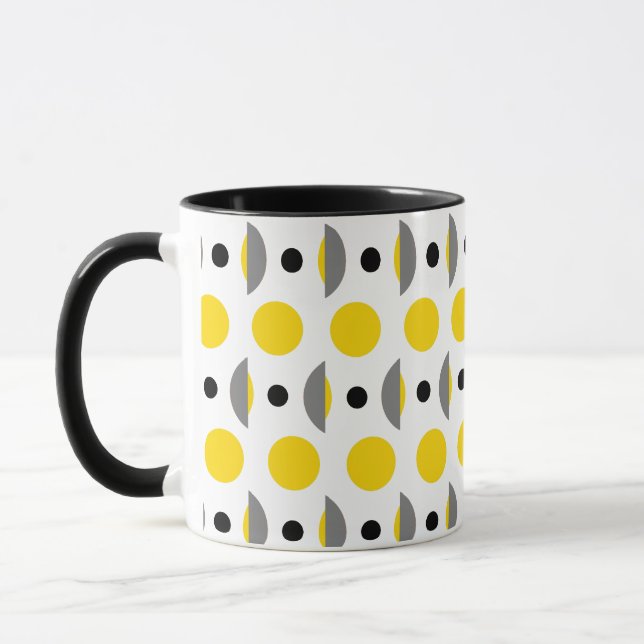 Dot Modern Yellow Gray Mug (Left)