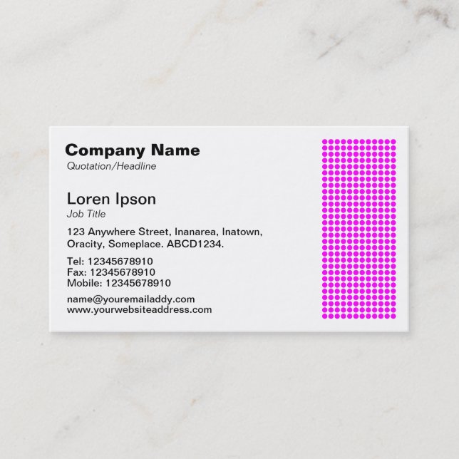 Dot Motif - Magenta Business Card (Front)