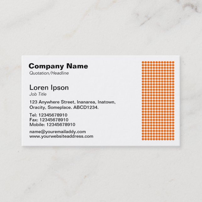 Dot Motif - Orange Business Card (Front)