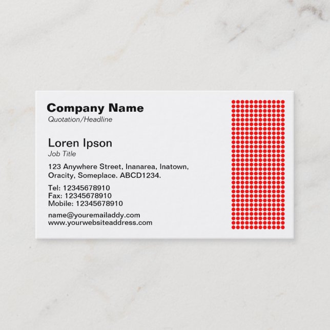 Dot Motif - Red Business Card (Front)