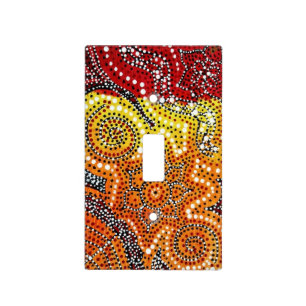 Dot Painted Lotus Sun Switch Plate Cover