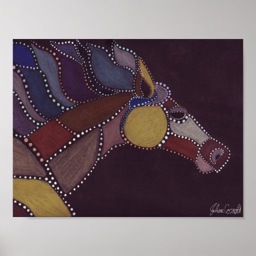 Dot Painting Horse Poster | Zazzle