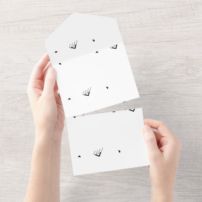 Dot, Pale Gray All In One Invitation (Tearaway)