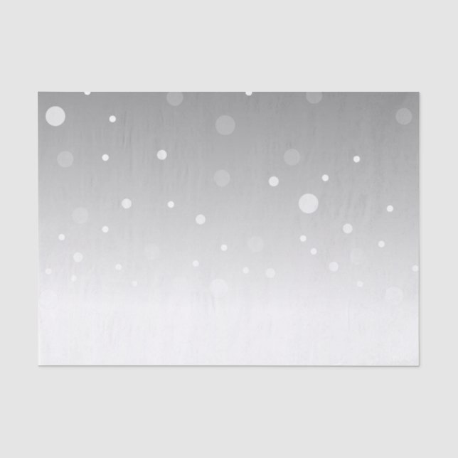 Dot Pattern Ombre Gray White Tissue Paper (Front)