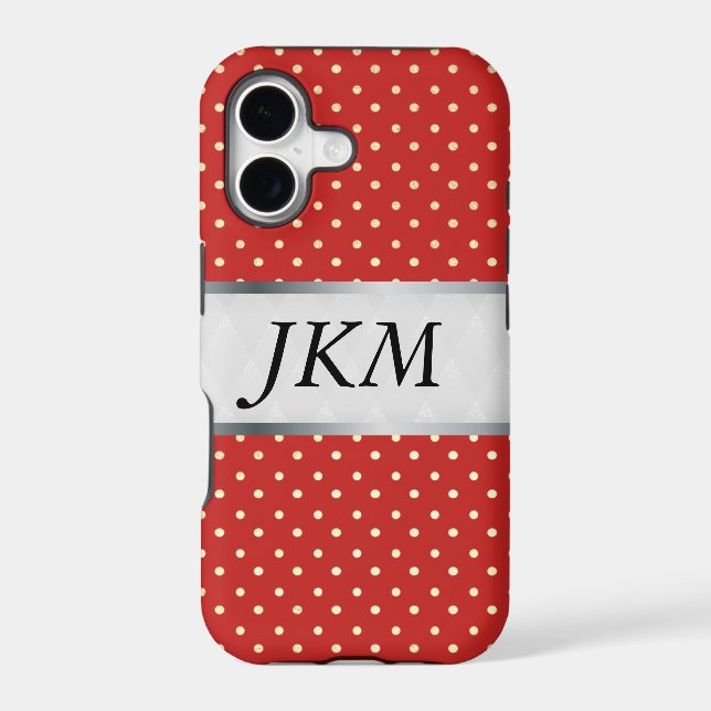 dot pattern stylish / Red Iphone Case (Back)