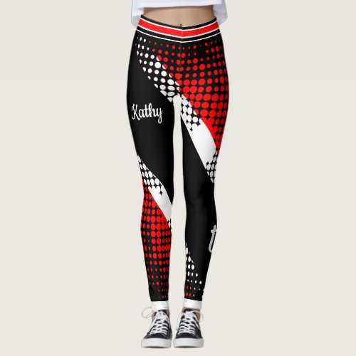 Dot Pattern Trinidad  Tobago Flag Leggings