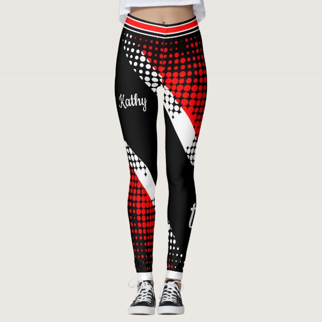 Dot Pattern Trinidad & Tobago Flag Leggings (Front)