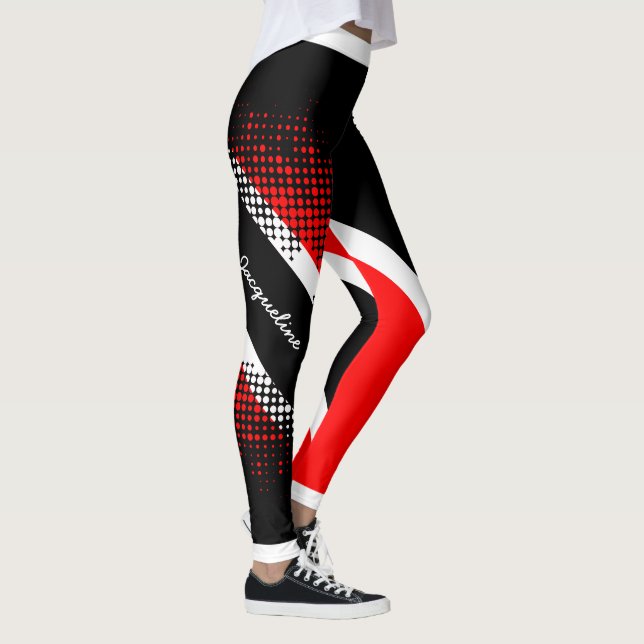 Dot Pattern Trinidad & Tobago Flag Leggings (Right)