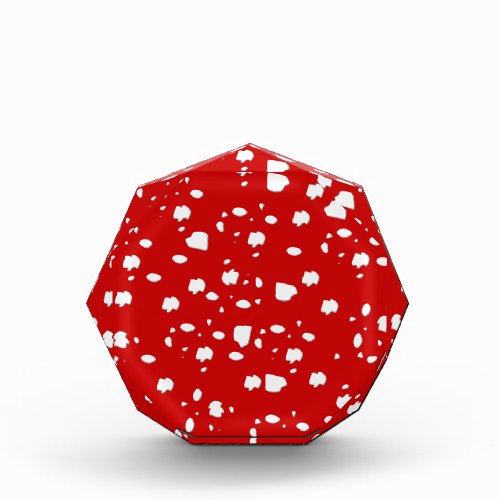 dot pattern with red toadstool mushroom acrylic award