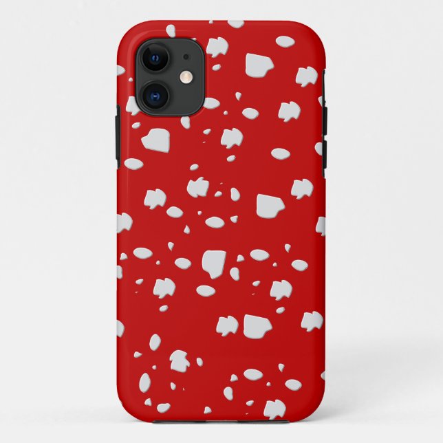 dot pattern with red toadstool mushroom Case-Mate iPhone case (Back)