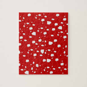 dot pattern with red toadstool mushroom jigsaw puzzle