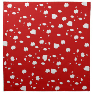 dot pattern with red toadstool mushroom napkin