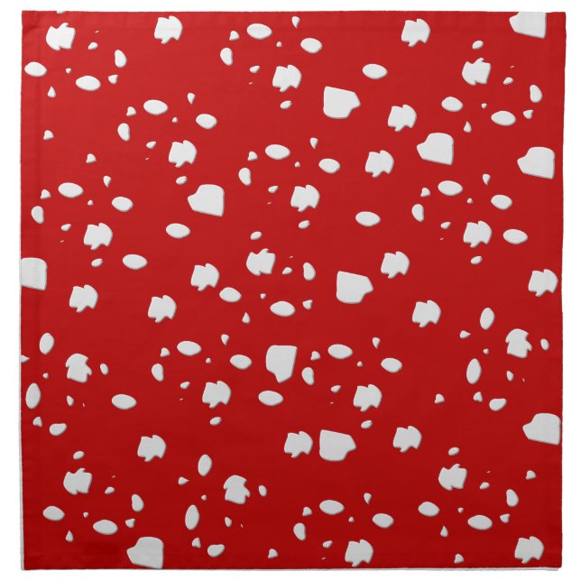 dot pattern with red toadstool mushroom napkin (Front)