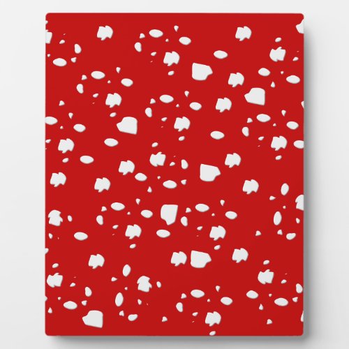 dot pattern with red toadstool mushroom plaque
