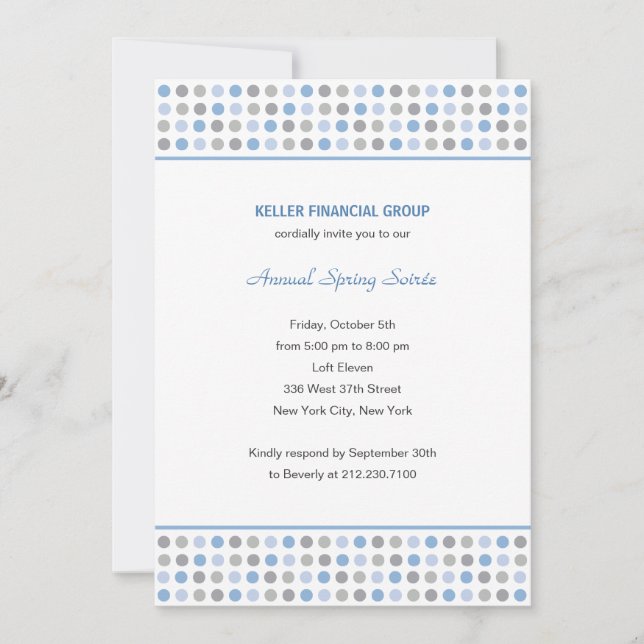 Dot Patterns Corporate/Business Party Invitation (Front)