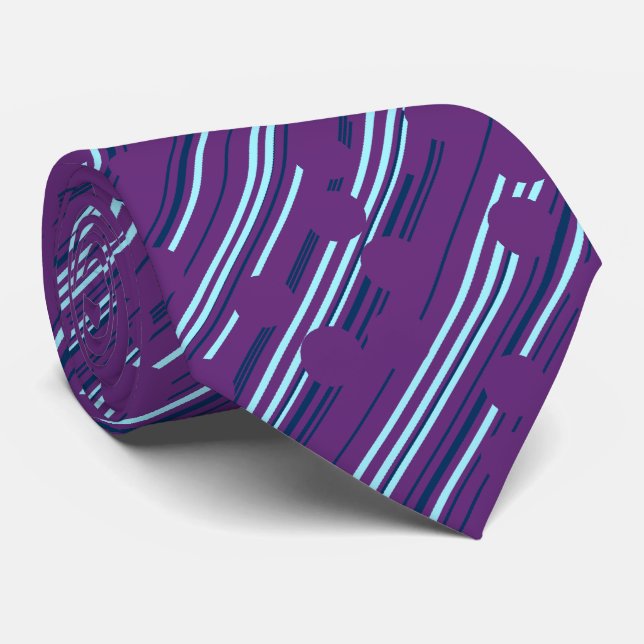 Dot Racer Polka Dot Striped Purple Two-sided Tie (Rolled)
