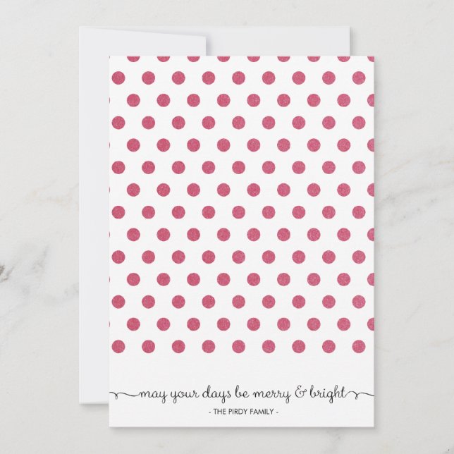 Dot Red Pattern Holiday Card (Front)