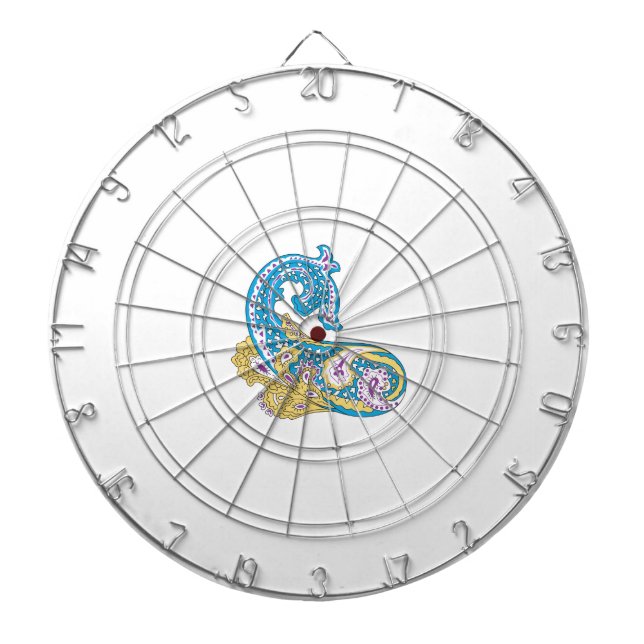 Dot, Sherpa Blue, Golden Sand Design Dart Board (Front)