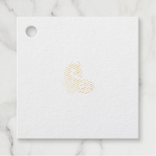 Dot Sherpa Blue Golden Sand Design Foil Favor Tags