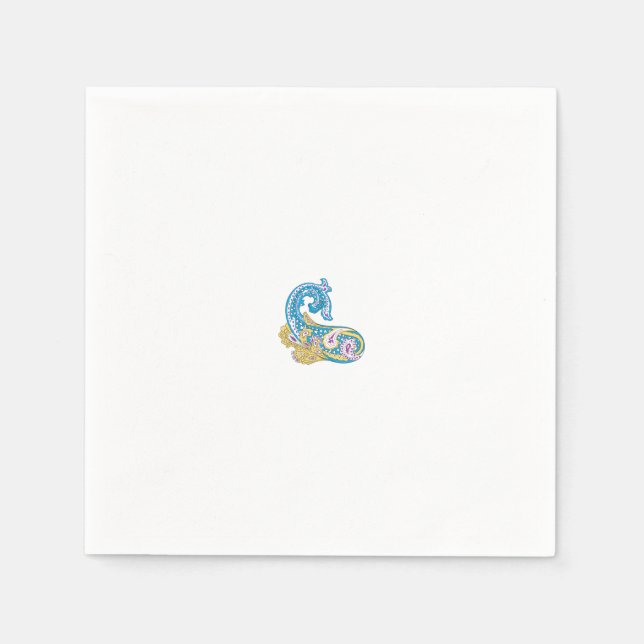 Dot, Sherpa Blue, Golden Sand Design Napkins (Front)