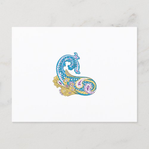 Dot Sherpa Blue Golden Sand Design Postcard