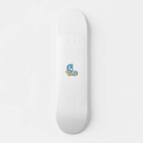 Dot Sherpa Blue Golden Sand Design Skateboard