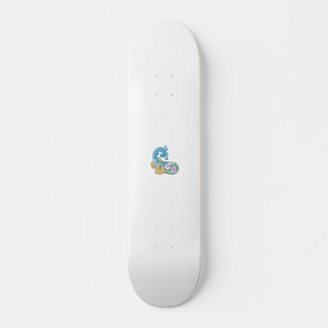 Dot, Sherpa Blue, Golden Sand Design Skateboard (Front)