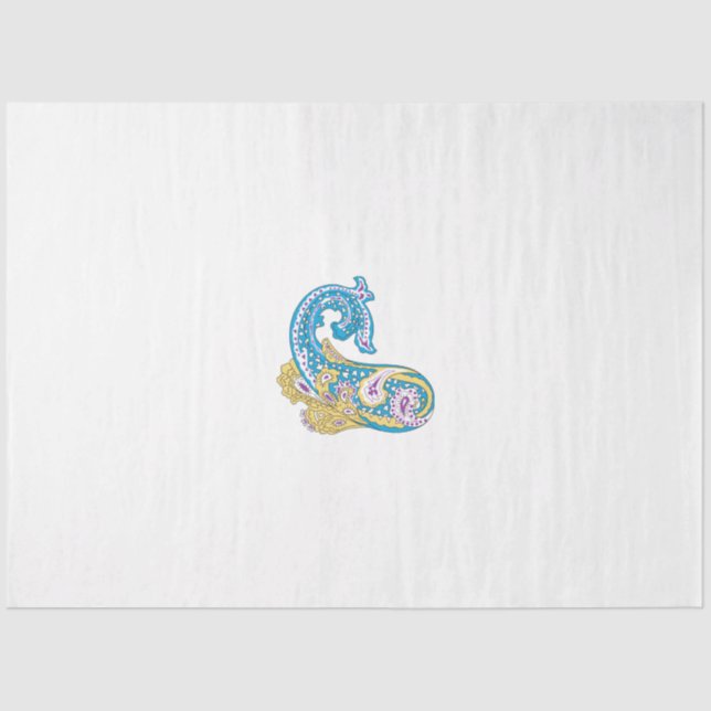 Dot, Sherpa Blue, Golden Sand Design Tissue Paper (Front)