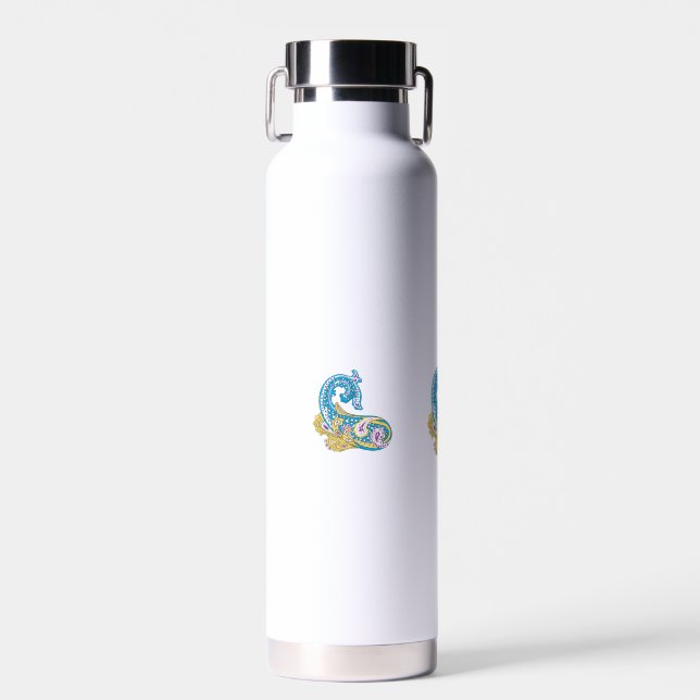 Dot, Sherpa Blue, Golden Sand Design Water Bottle (Front)