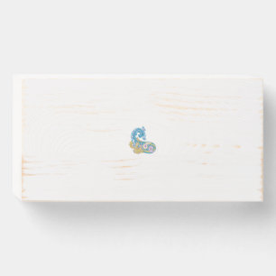 Dot, Sherpa Blue, Golden Sand Design Wooden Box Sign