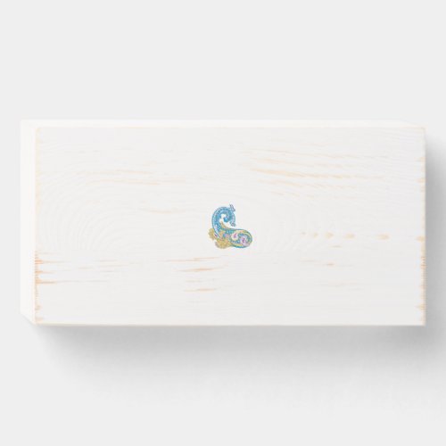 Dot Sherpa Blue Golden Sand Design Wooden Box Sign