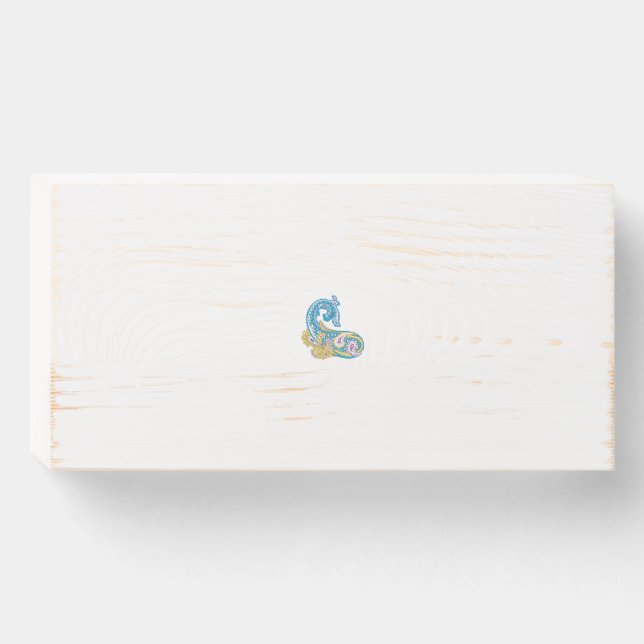 Dot, Sherpa Blue, Golden Sand Design Wooden Box Sign (Front Horizontal)