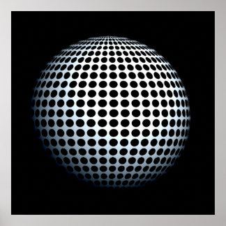 Dot Sphere Op Art Poster
