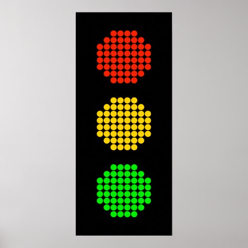 Dot Stoplight Colors Poster