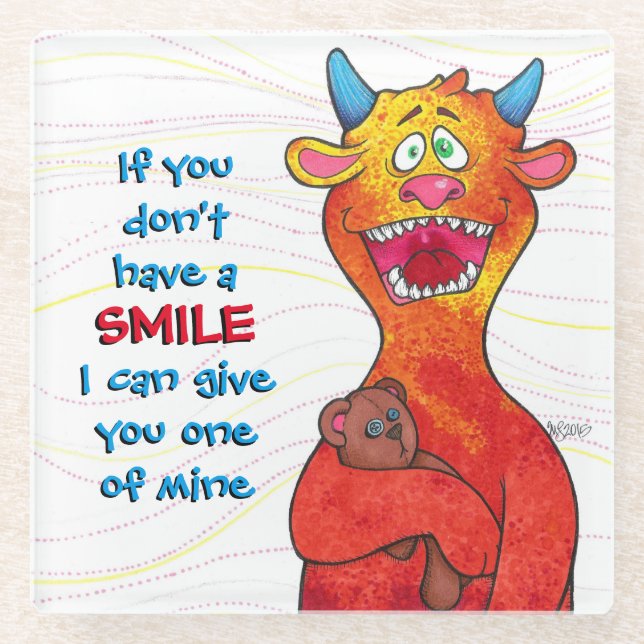 Dot the Monster, glass coaster (Front)