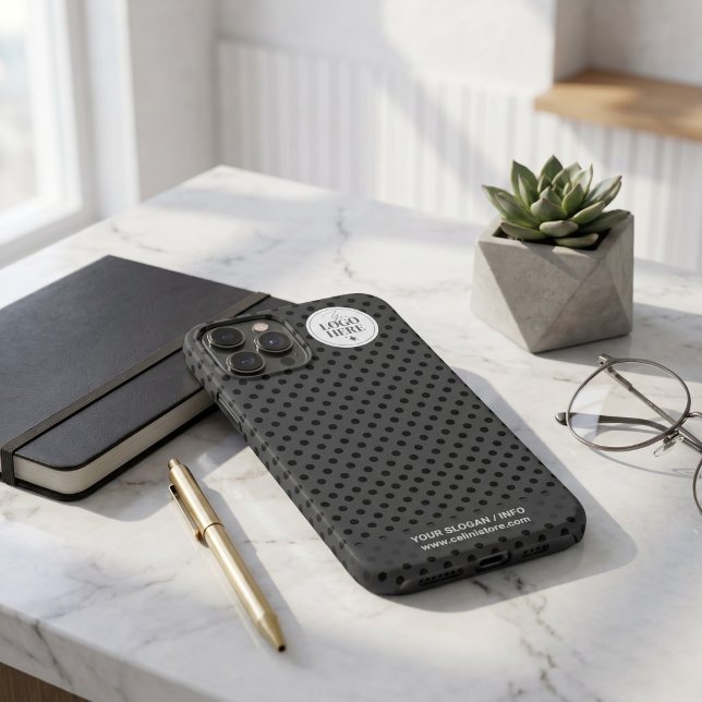 Dot-to-Dot Minimalist Black & White Business Logo  Case-Mate iPhone Case (Dot-to-Dot Minimalist Black & White Business Logo Company Name Phone Case)