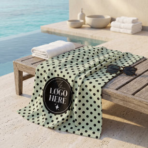 Dot-to-Dot Minimalist Charcoal & Sage Green Busine Beach Towel