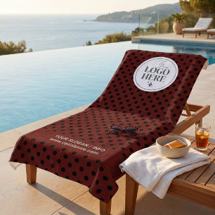Dot-to-Dot Minimalist Nobel Maroon Business Logo Beach Towel