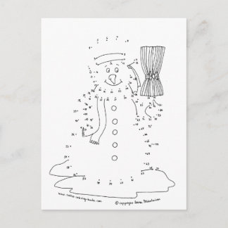 Dot to Dot Snowman Postcard